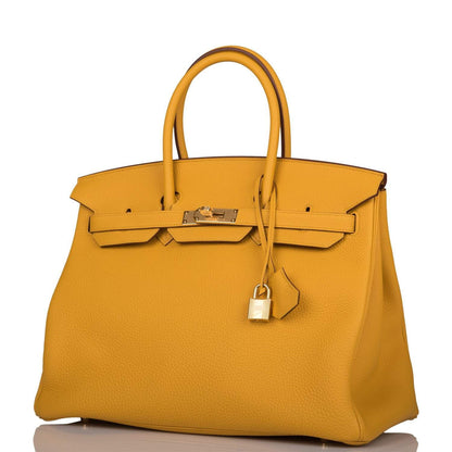 Hermès Birkin 35 Jaune Ambre Togo Gold Hardware - photo 5