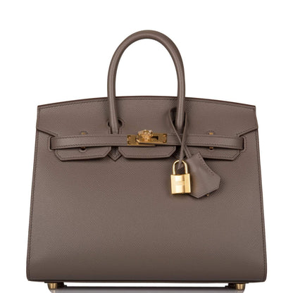 Hermès Birkin Sellier 25 Etain Epsom Gold Hardware - photo 1