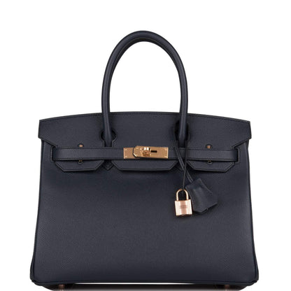 Hermès Birkin 30 Bleu Indigo Epsom Rose Gold Hardware - photo 1