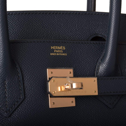 Hermès Birkin 30 Bleu Indigo Epsom Rose Gold Hardware - photo 7