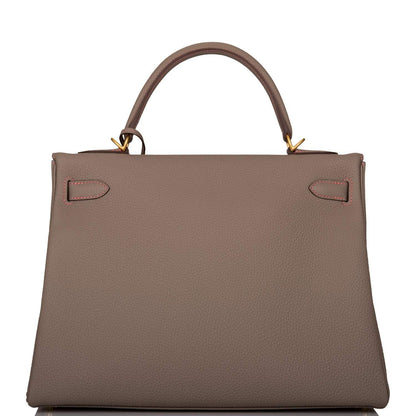 Hermes Horseshoe Stamp (HSS) Gris Asphalte Verso Togo Retourne Kelly 32cm Brushed Gold Hardware - image 4