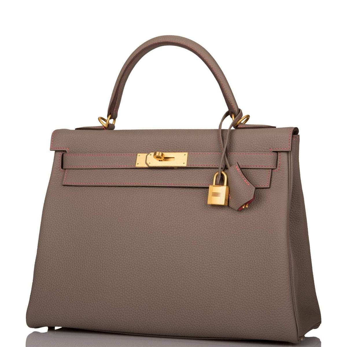 Hermes Horseshoe Stamp (HSS) Gris Asphalte Verso Togo Retourne Kelly 32cm Brushed Gold Hardware - image 5