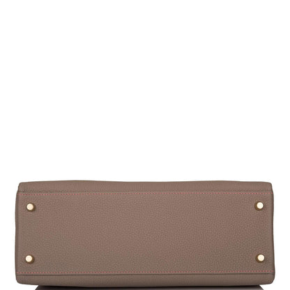Hermes Horseshoe Stamp (HSS) Gris Asphalte Verso Togo Retourne Kelly 32cm Brushed Gold Hardware - image 6