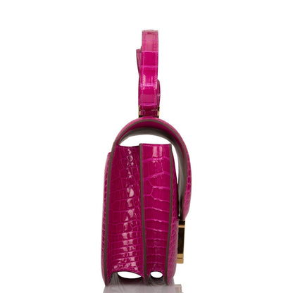 Hermès Rose Scheherazade Shiny Alligator Constance 24cm Gold Hardware - photo 3