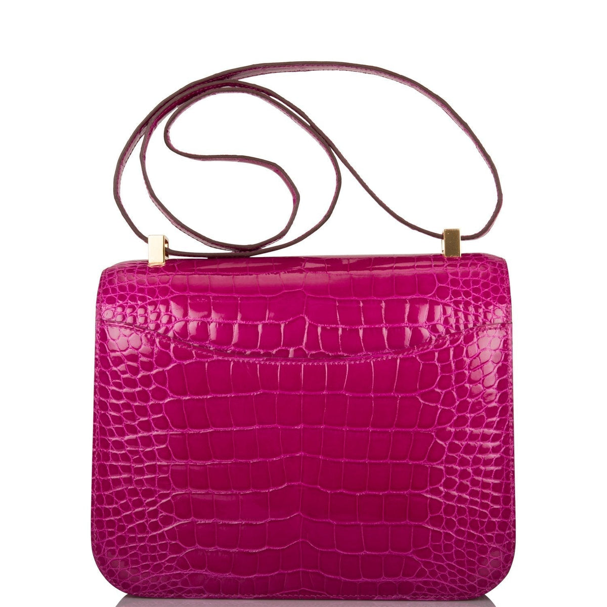 Hermès Rose Scheherazade Shiny Alligator Constance 24cm Gold Hardware - photo 4