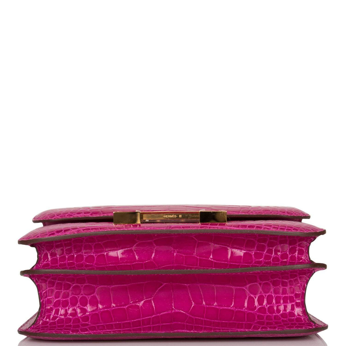 Hermès Rose Scheherazade Shiny Alligator Constance 24cm Gold Hardware - photo 6