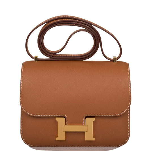 Hermès Gold Evercolor Mini Constance 18cm Gold Hardware - photo 1