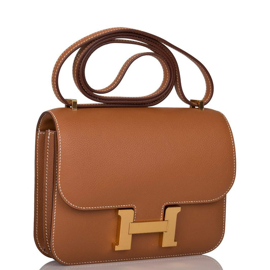 Hermès Gold Evercolor Mini Constance 18cm Gold Hardware - photo 2