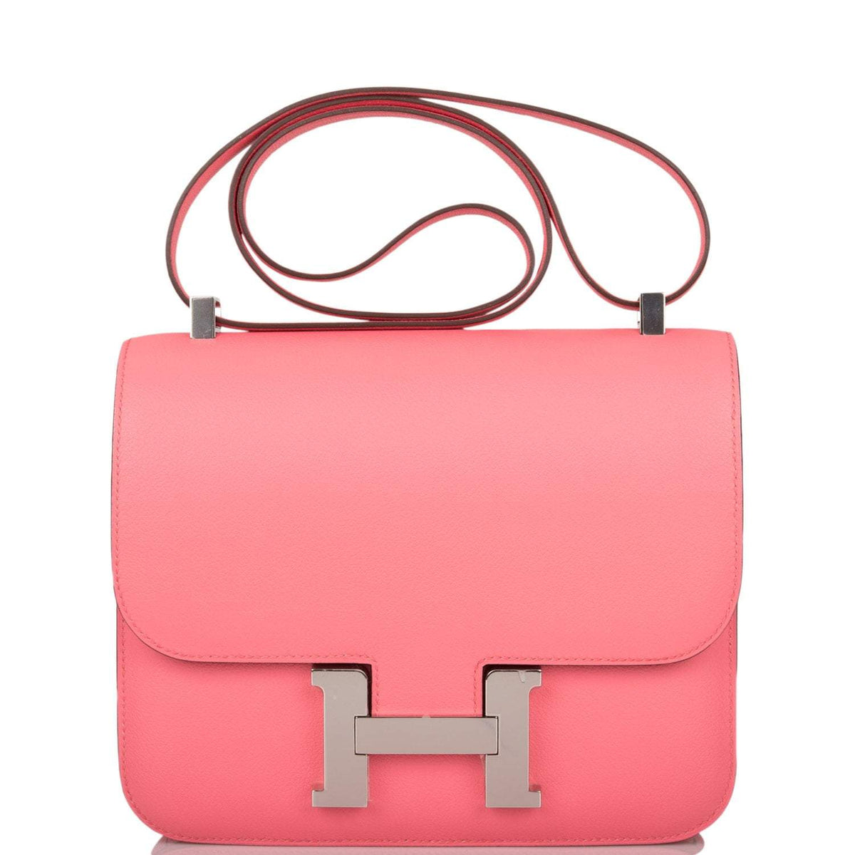 Hermes Rose D'Ete Verso Evercolor Constance 24cm Palladium Hardware - image 1