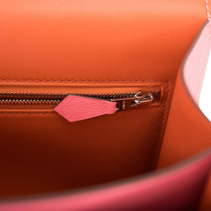 Hermes Rose D'Ete Verso Evercolor Constance 24cm Palladium Hardware - image 10