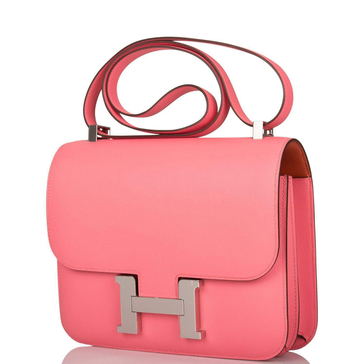 Hermes Rose D'Ete Verso Evercolor Constance 24cm Palladium Hardware - image 5