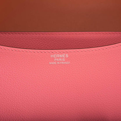 Hermes Rose D'Ete Verso Evercolor Constance 24cm Palladium Hardware - image 8