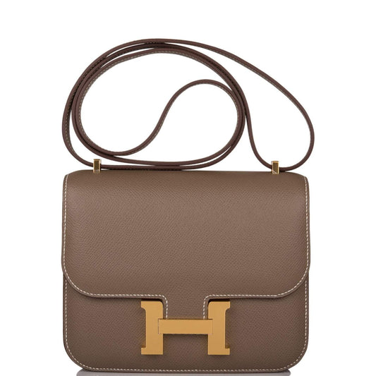 Hermès Etoupe Epsom Mini Constance 18cm Gold Hardware - photo 2