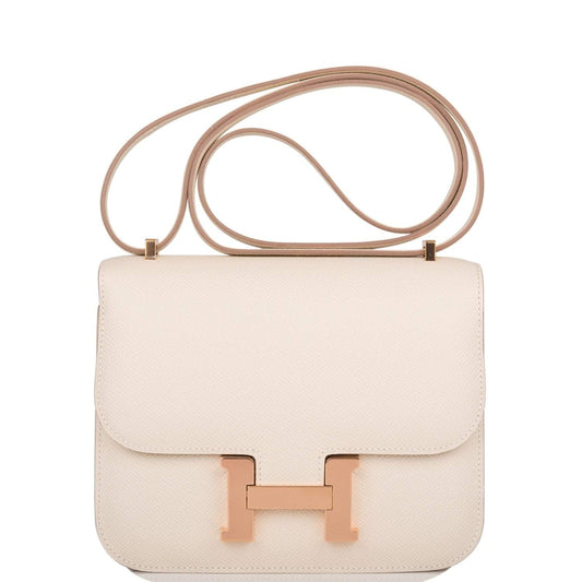 Hermès Craie Epsom Mini Constance 18cm Rose Gold Hardware - photo 1