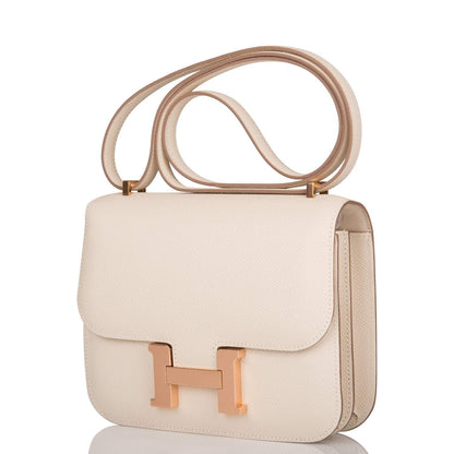 Hermès Craie Epsom Mini Constance 18cm Rose Gold Hardware - photo 2