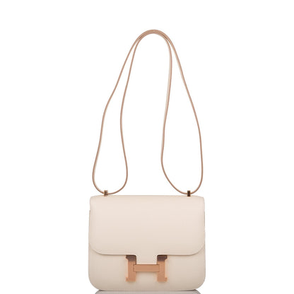 Hermès Craie Epsom Mini Constance 18cm Rose Gold Hardware - photo 6