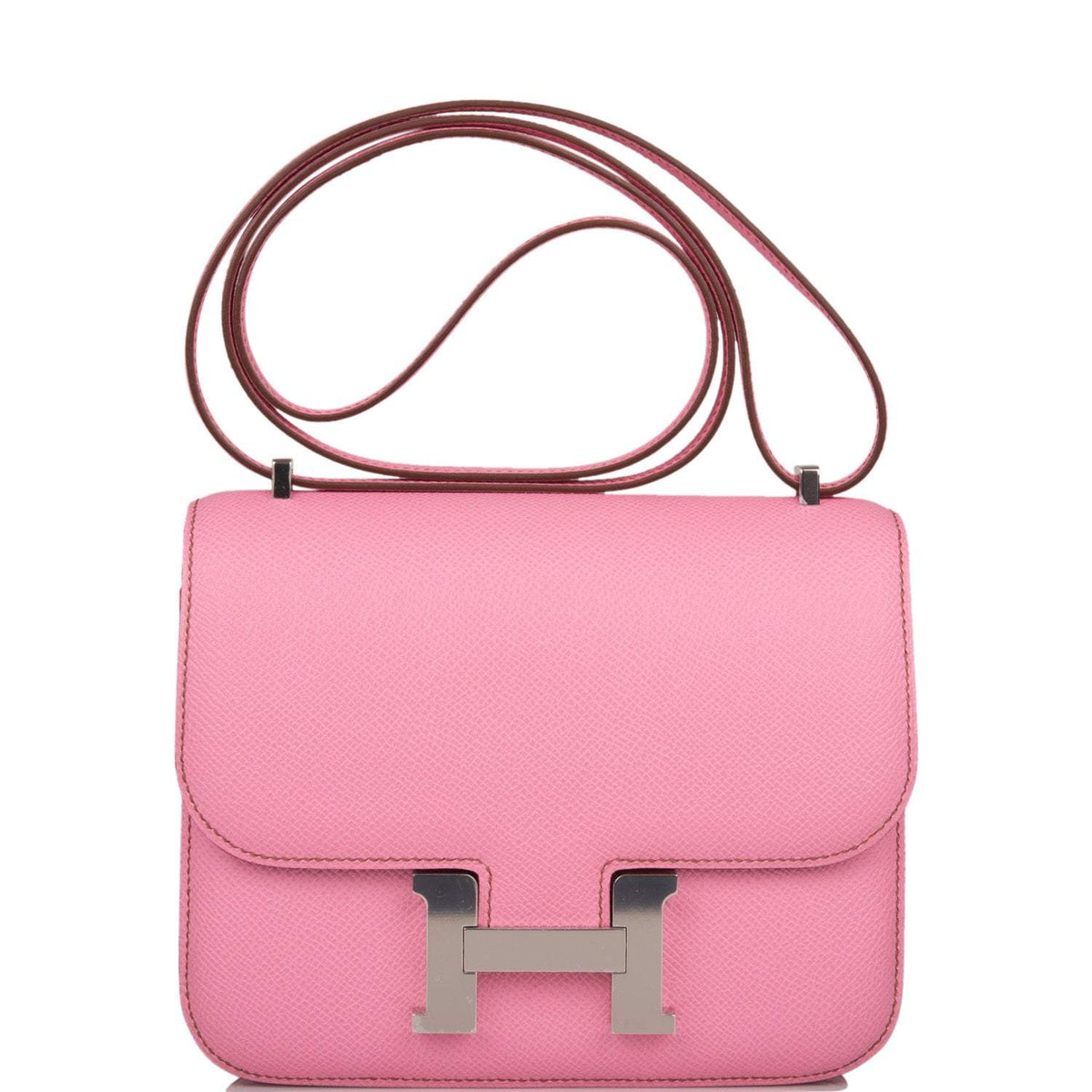 Hermès Mini Constance 18 Bubblegum 5P Epsom Palladium Hardware - photo 1