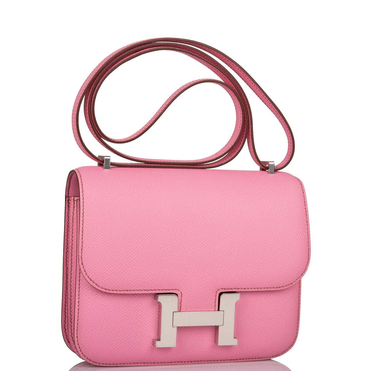 Hermès Mini Constance 18 Bubblegum 5P Epsom Palladium Hardware - photo 2