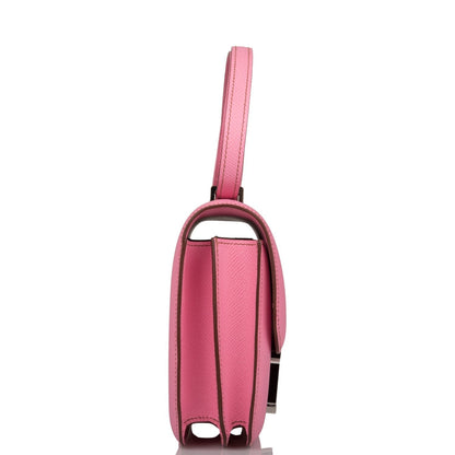 Hermès Mini Constance 18 Bubblegum 5P Epsom Palladium Hardware - photo 3