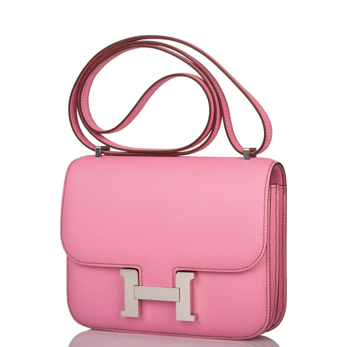 Hermès Mini Constance 18 Bubblegum 5P Epsom Palladium Hardware - photo 5