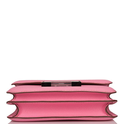 Hermès Mini Constance 18 Bubblegum 5P Epsom Palladium Hardware - photo 6