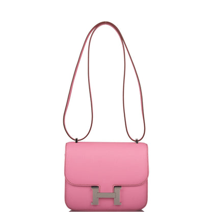 Hermès Mini Constance 18 Bubblegum 5P Epsom Palladium Hardware - photo 7