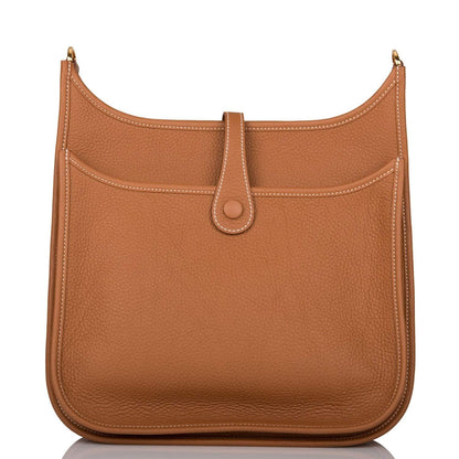 Hermès Gold Clemence Evelyne III PM Bag Gold Hardware - photo 4