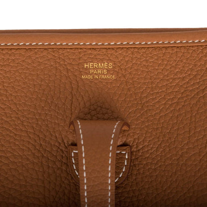 Hermès Gold Clemence Evelyne III PM Bag Gold Hardware - photo 7