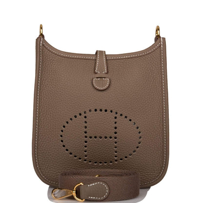 Hermès Evelyne TPM Etoupe Clemence Bag Gold Hardware - photo 1