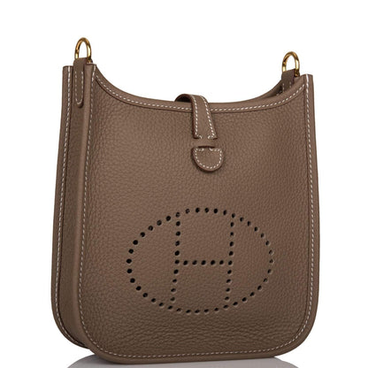 Hermès Evelyne TPM Etoupe Clemence Bag Gold Hardware - photo 2