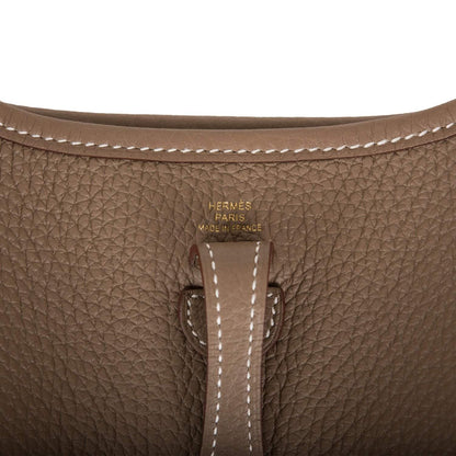 Hermès Evelyne TPM Etoupe Clemence Bag Gold Hardware - photo 7