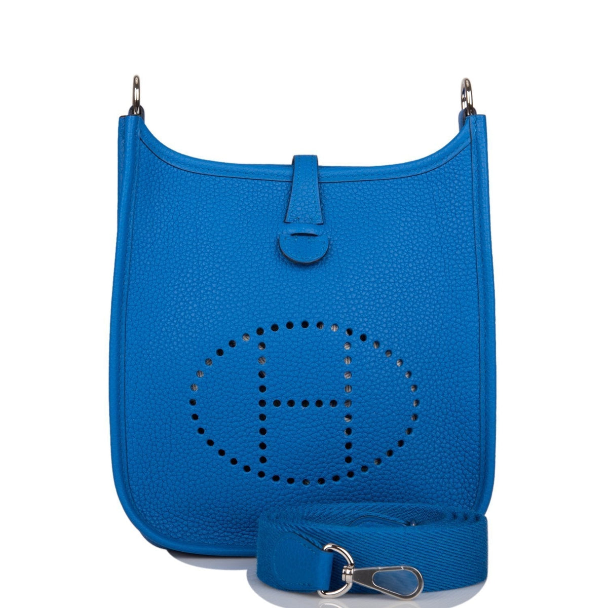 Hermès Bleu Zellige Clemence Evelyne TPM Bag Palladium Hardware - photo 1