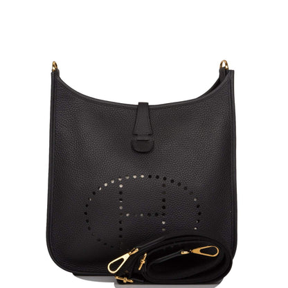 Hermès Evelyne III PM Black Clemence Gold Hardware - photo 1