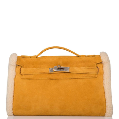 Hermes Sable Doblis and Shearling Teddy Kelly Muff Palladium Hardware - image 1
