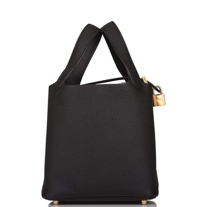 Hermes Black Clemence Picotin Lock 18cm Gold Hardware - image 3