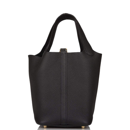 Hermes Black Clemence Picotin Lock 18cm Gold Hardware - image 4