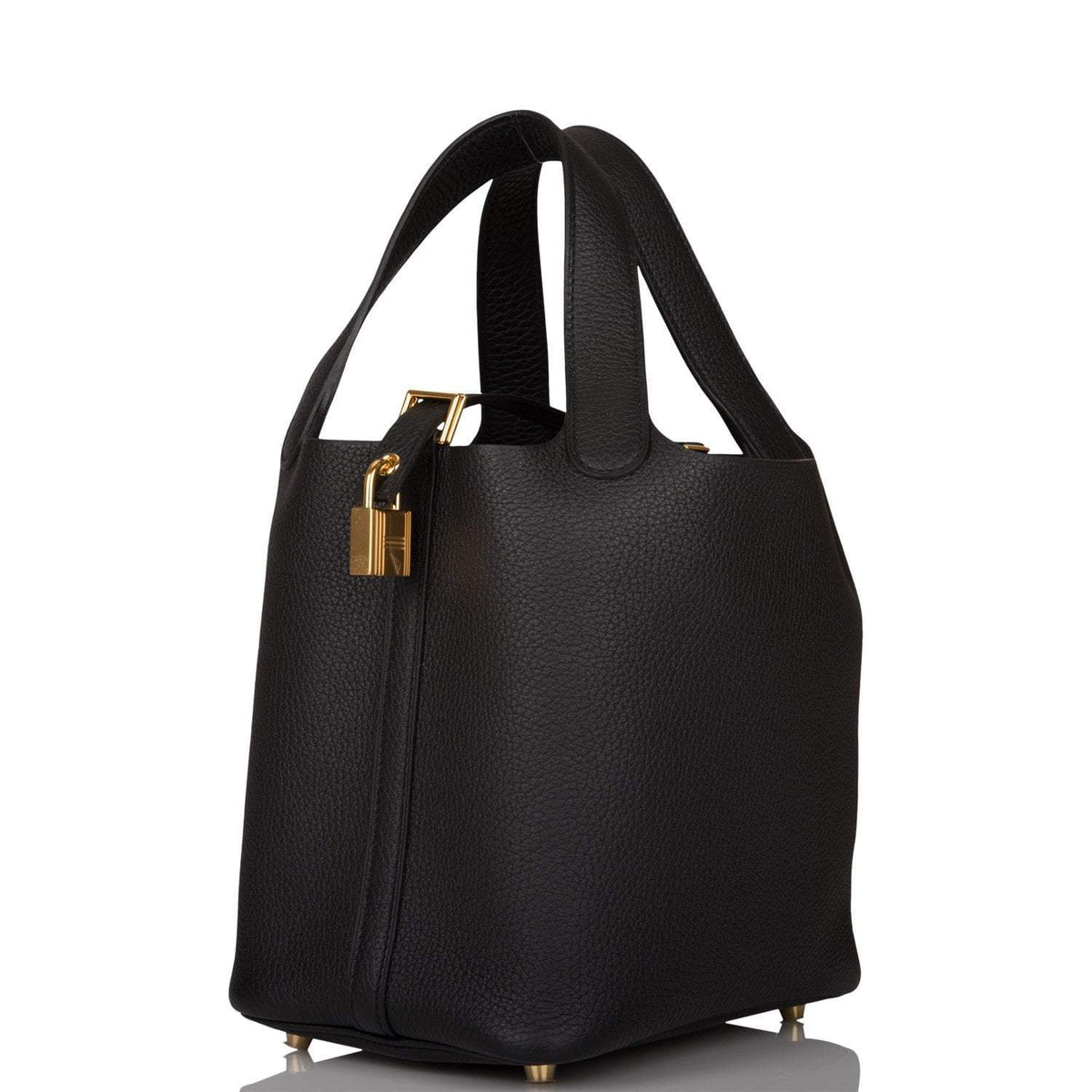 Hermes Black Clemence Picotin Lock 18cm Gold Hardware - image 5