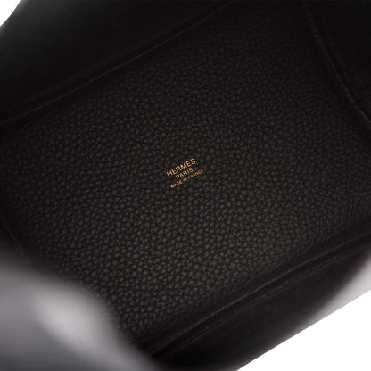 Hermes Black Clemence Picotin Lock 18cm Gold Hardware - image 7