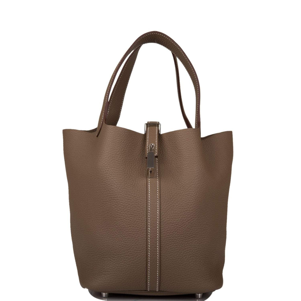 Hermès Etoupe Clemence Picotin Lock 22cm Palladium Hardware - photo 2