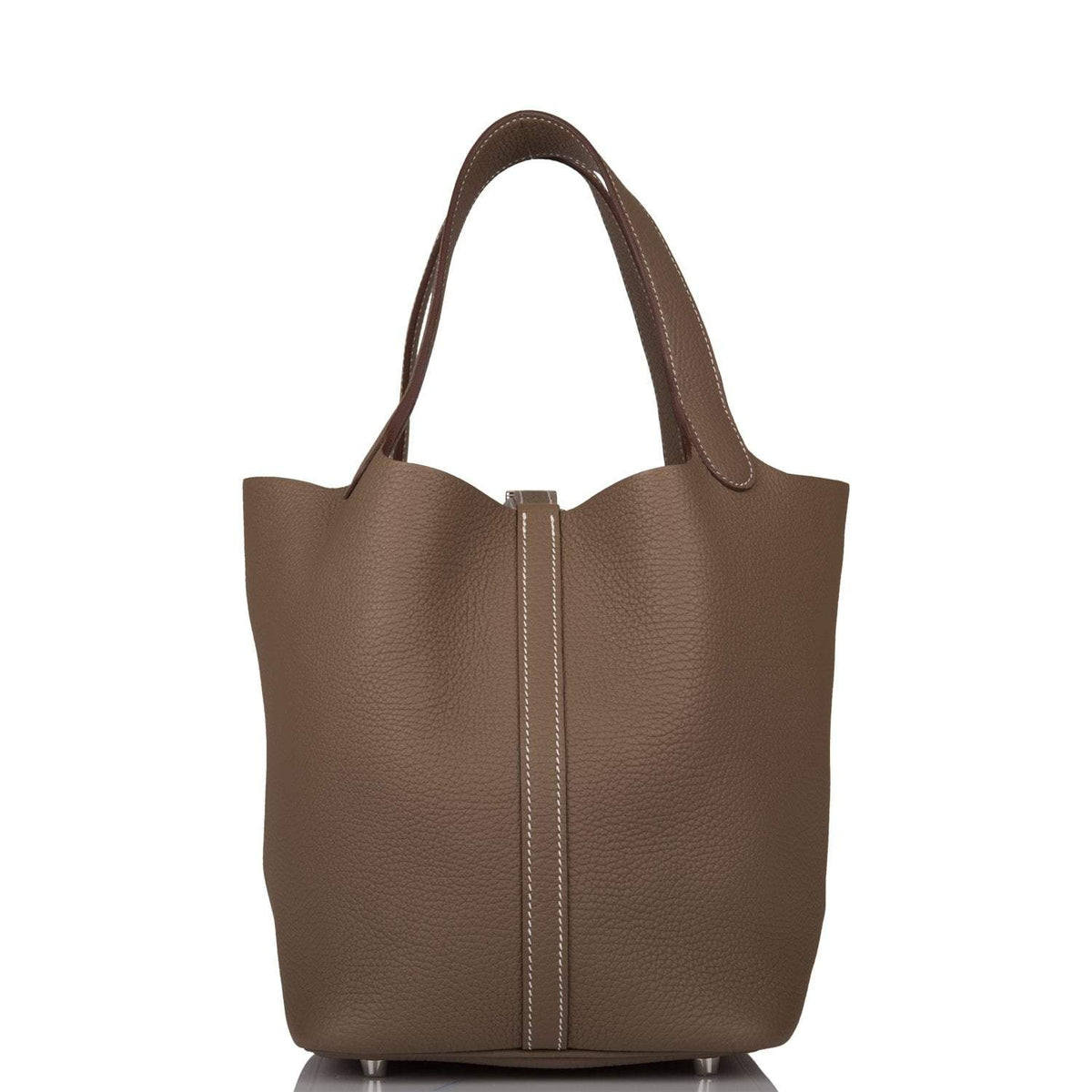 Hermès Etoupe Clemence Picotin Lock 22cm Palladium Hardware - photo 1