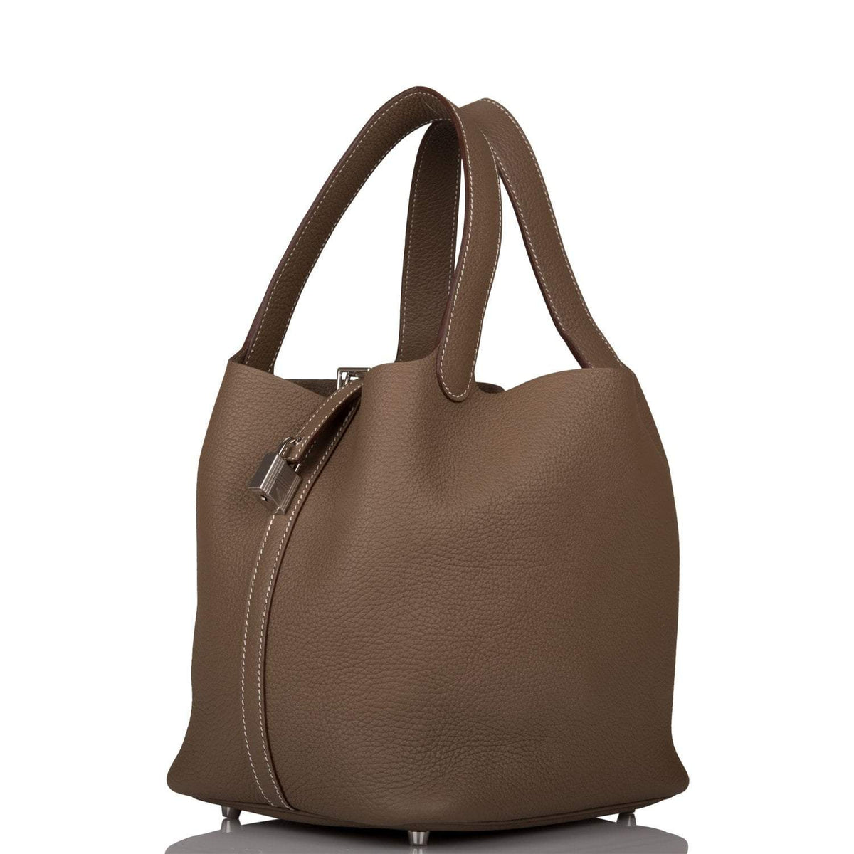 Hermès Etoupe Clemence Picotin Lock 22cm Palladium Hardware - photo 5
