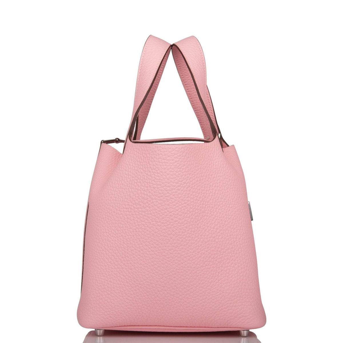 Hermes Rose Sakura Clemence Picotin Lock 18cm Palladium Hardware - image 3