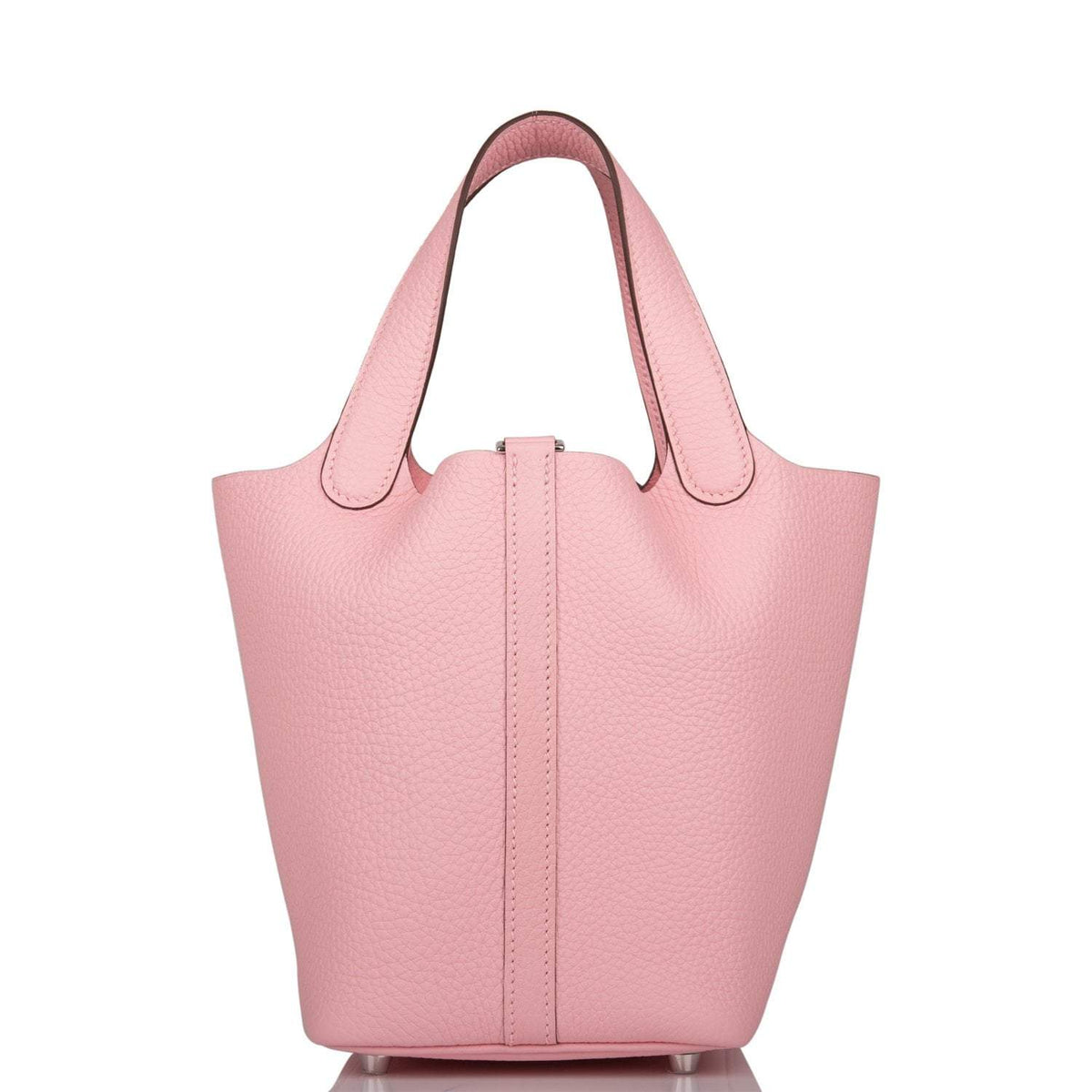 Hermes Rose Sakura Clemence Picotin Lock 18cm Palladium Hardware - image 4