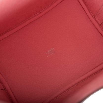 Hermes Rose Sakura Clemence Picotin Lock 18cm Palladium Hardware - image 7