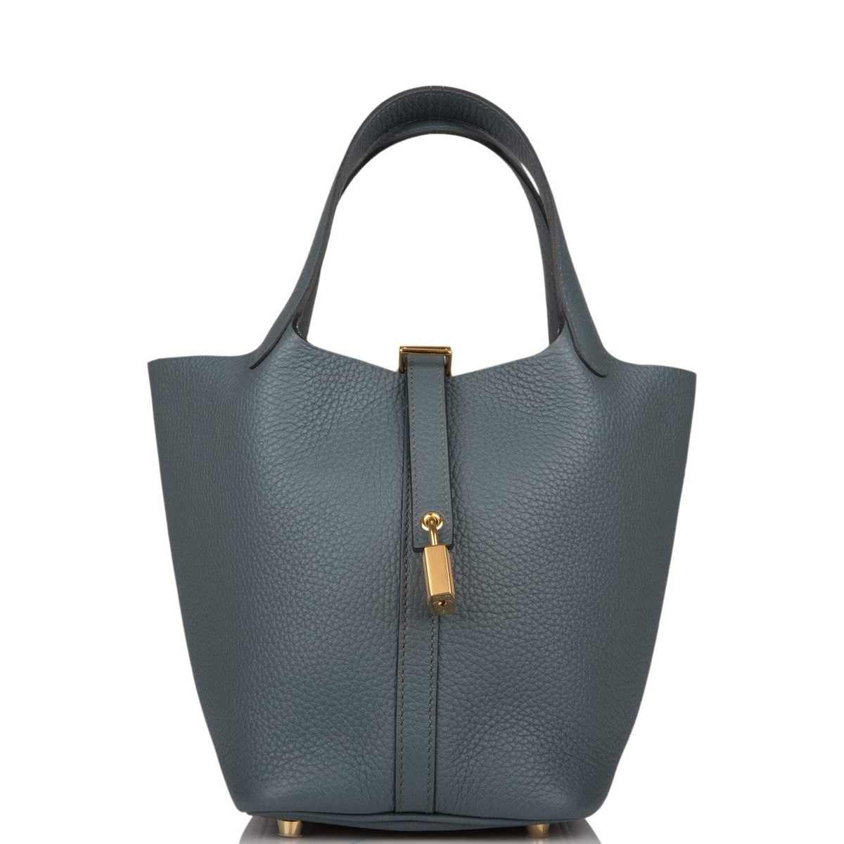 Hermès Bleu Orage Clemence Picotin Lock 18cm Gold Hardware - photo 1