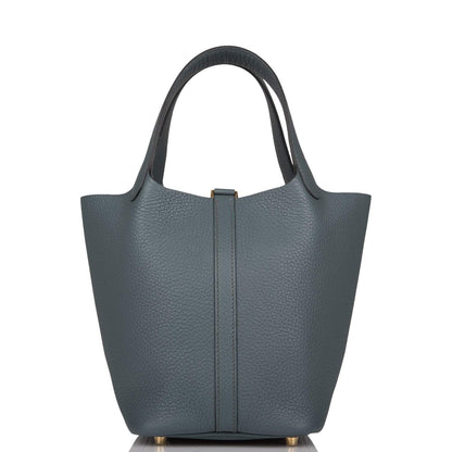 Hermès Bleu Orage Clemence Picotin Lock 18cm Gold Hardware - photo 4