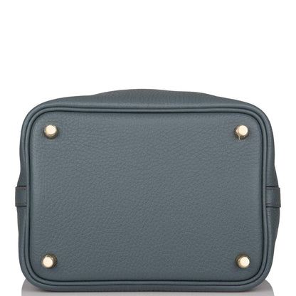 Hermès Bleu Orage Clemence Picotin Lock 18cm Gold Hardware - photo 6