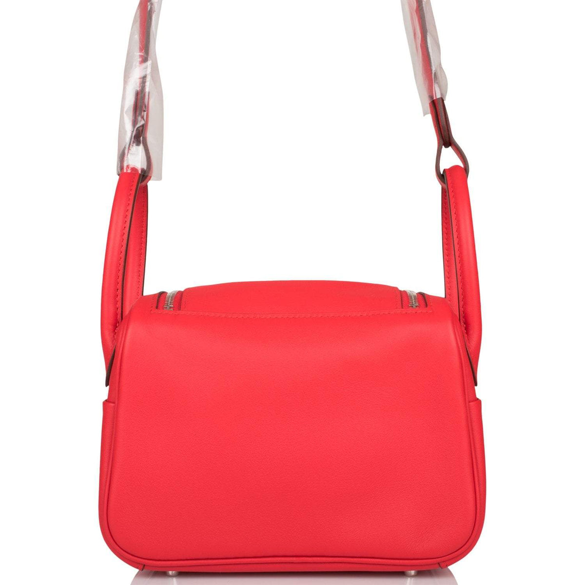 Hermès Rouge de Coeur Swift Mini Lindy Palladium Hardware - photo 3