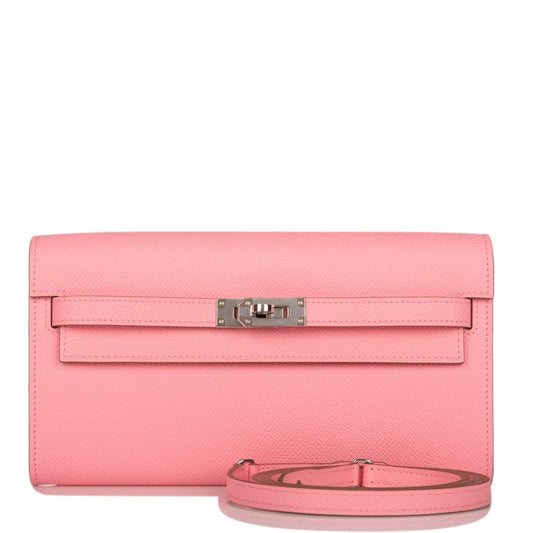 Hermès Kelly Wallet To Go Rose Confetti Epsom Palladium Hardware - photo 1