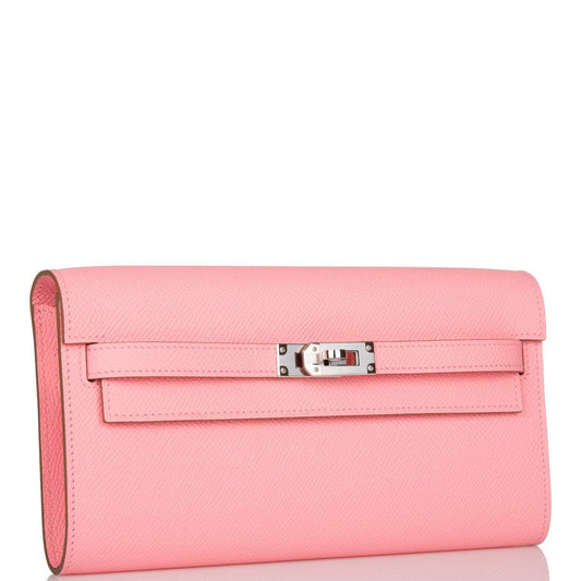 Hermès Kelly Wallet To Go Rose Confetti Epsom Palladium Hardware - photo 2
